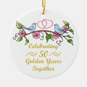 Golden Wedding Anniversary Ceramic Ornament