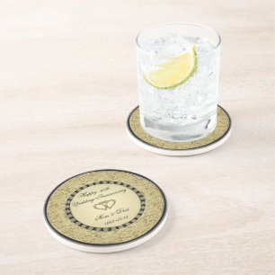 Golden Wedding Anniversary Coaster