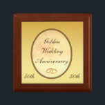 Golden Wedding Anniversary Gift Box<br><div class="desc">Small Golden Wedding Anniversary gift box. Theme - 50th stylish elegant luxury gold customisable</div>