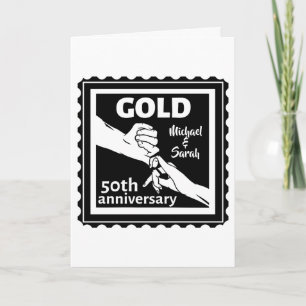 Golden wedding anniversary holding hands 50th card