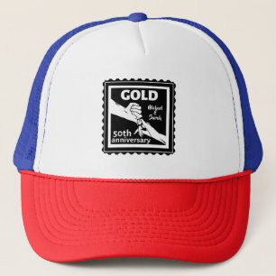 Golden wedding anniversary holding hands 50th trucker hat