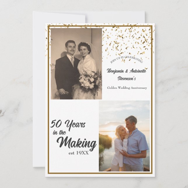 Golden Wedding Anniversary Invitation (Front)