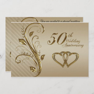 Golden Wedding Anniversary Invitation Card