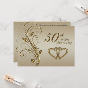 Golden Wedding Anniversary Invitation Card
