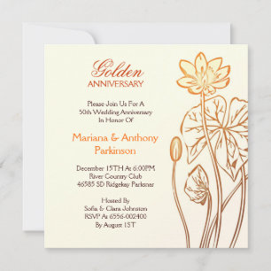 golden wedding anniversary invitations