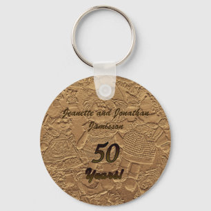 Golden Wedding Anniversary Key Chain Dolls