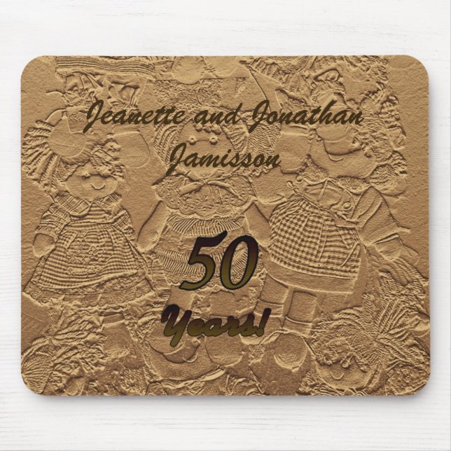 Golden Wedding Anniversary Mouse Pad (Front)