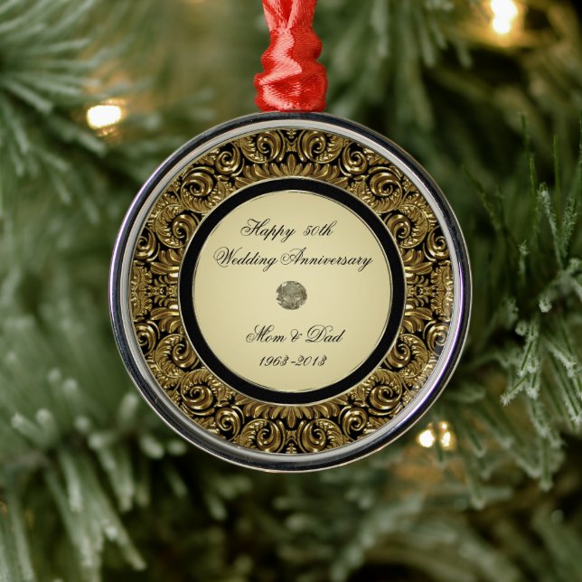 Golden Wedding Anniversary Ornament (Tree)