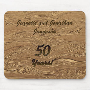 Golden Wedding Anniversary Personalised Name Gold Mouse Pad