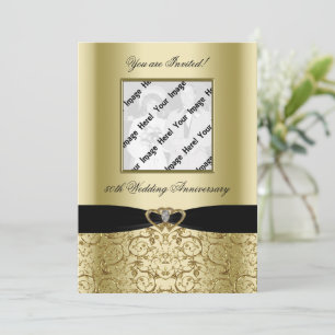 Golden Wedding Anniversary Photo Invitation Card