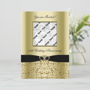 Golden Wedding Anniversary Photo Invitation Card