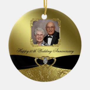 Golden Wedding Anniversary Photo Ornament