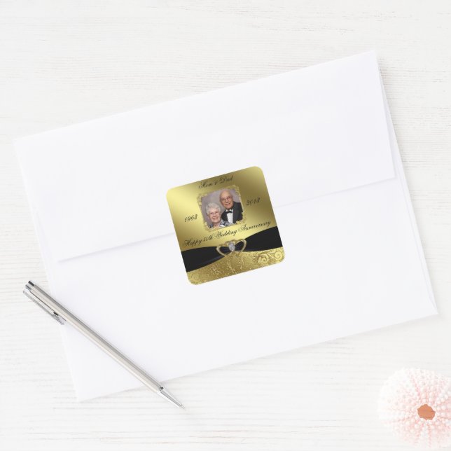 Golden Wedding Anniversary Photo Sticker (Envelope)