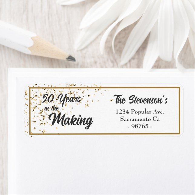 Golden Wedding Anniversary Return Address Label (Insitu)
