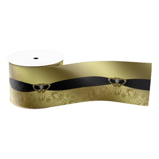 Golden Wedding Anniversary Ribbon Grosgrain Ribbon (Spool)
