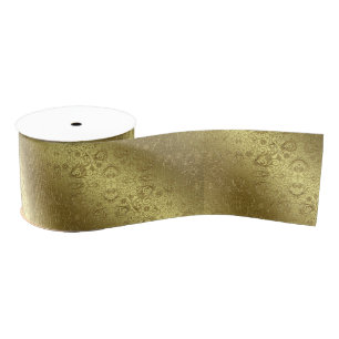 Golden Wedding Anniversary Ribbon Grosgrain Ribbon