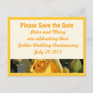 Golden Wedding Anniversary Save the Date Announcement Postcard