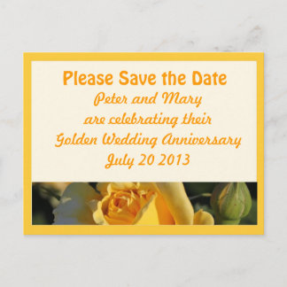 Golden Wedding Anniversary Save the Date Announcement Postcard
