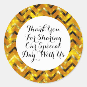 Golden wedding anniversary   Thank You Classic Round Sticker