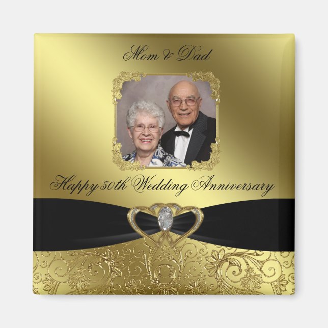 Golden Wedding Annivesary Photo Magnet (Front)