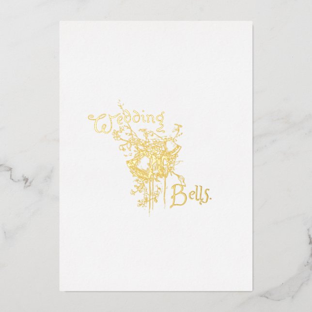 Golden Wedding Bells Invitation (Front)