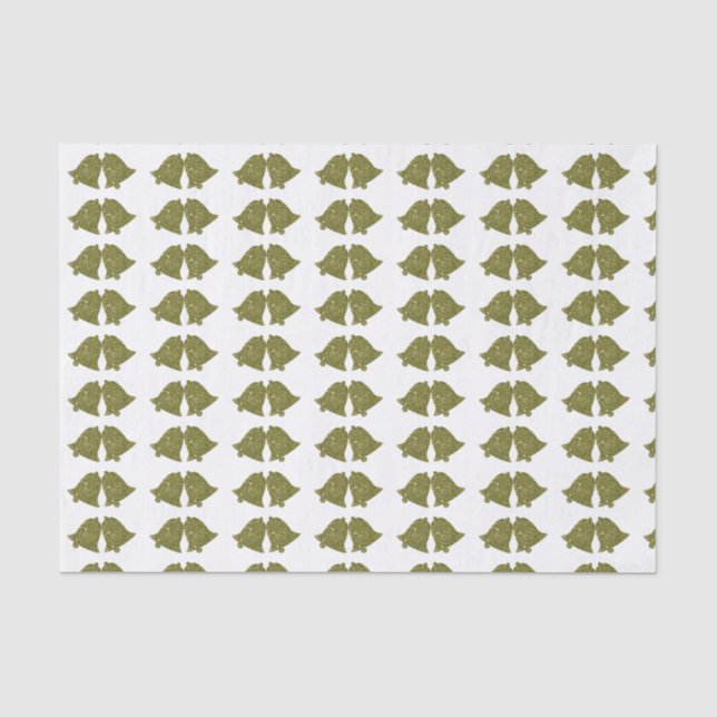 Golden Wedding Bells Tissue Paper (Front)