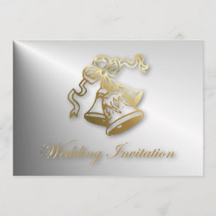 Golden Wedding Bells Wedding Invitation