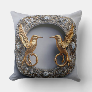 Golden Wedding Birds Romantic Love Birds with Ring Cushion