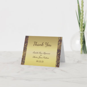 Golden Wedding Fireworks Thank You Card
