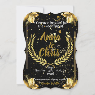 Golden Wedding Invitation