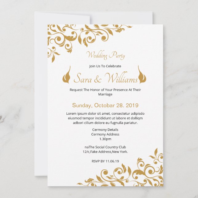 Golden Wedding Invitation (Front)