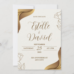 Golden Wedding Invitation: Embarking on Love Invitation