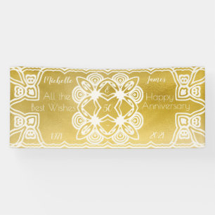 Golden Wedding Personalised Art Deco Ornamental Banner