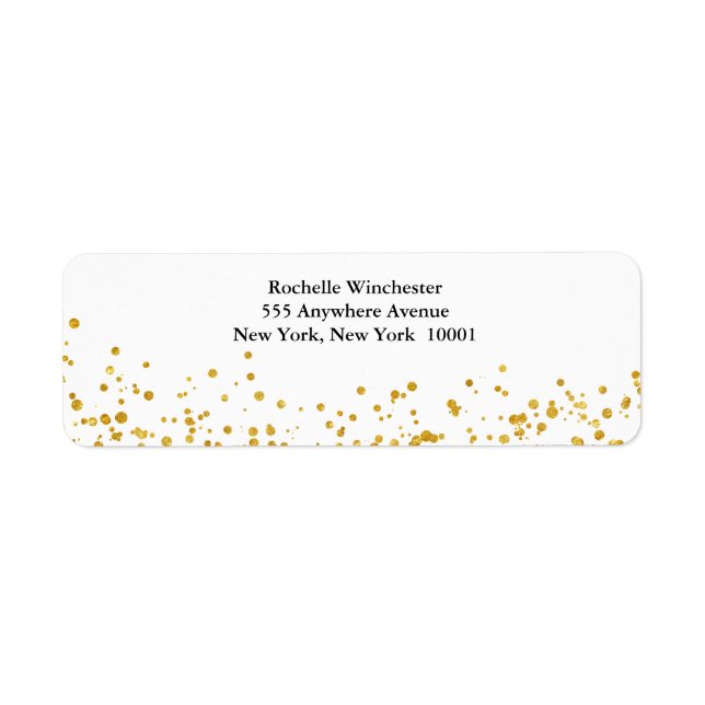 Golden wedding return address label (Front)