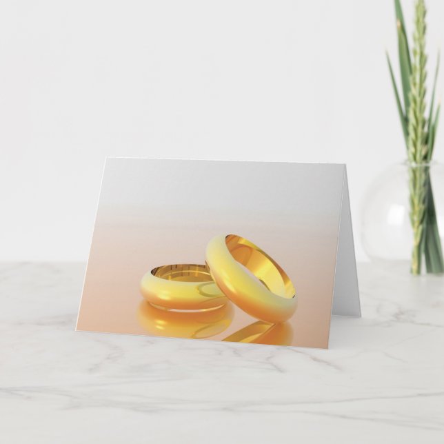 Golden Wedding Rings Card (Front)