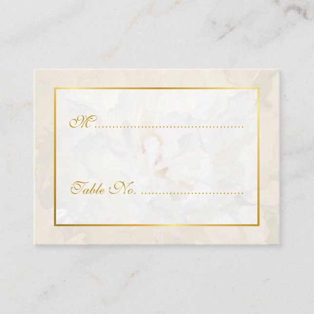 Golden wedding table place name and number cards (Front)