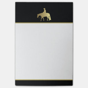 Golden Western Pleasure Horse on Black Post-it Notes
