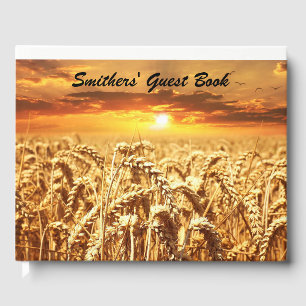 Golden Wheat Field at Sunset Guest Book
