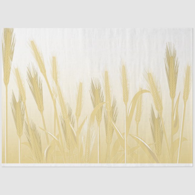 Golden Wheat Field Decoupage Tissue Paper (Front)