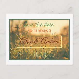 Golden Wheat Field Farm Save the Date Postcard