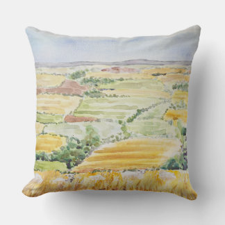 Golden wheat field in oxfordshire watercolour  cushion