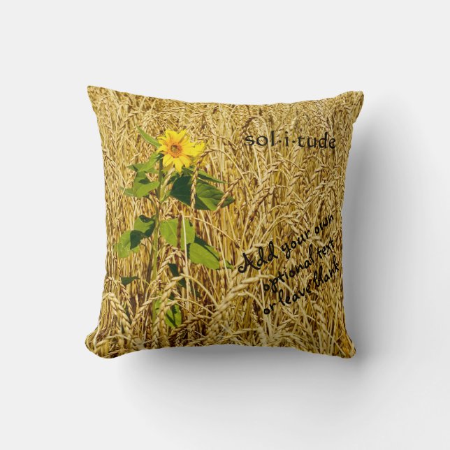 Golden Wheat Field Sunflower Accent Pillow (Front)