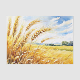Golden Wheat Field Swaying in Summer Tissue Paper