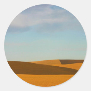 Golden Wheat Fields in Palouse Region Classic Round Sticker