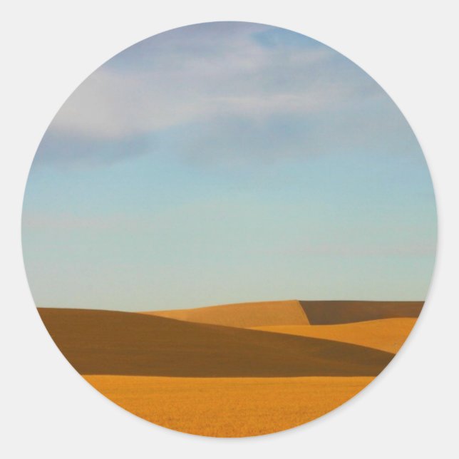 Golden Wheat Fields in Palouse Region Classic Round Sticker (Front)