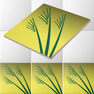 Golden Wheat Harvest Dawn Frieze Pattern Ceramic Tile