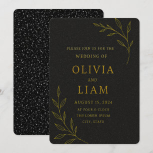 Golden Whisper   Minimal Luxe Wedding Invitation
