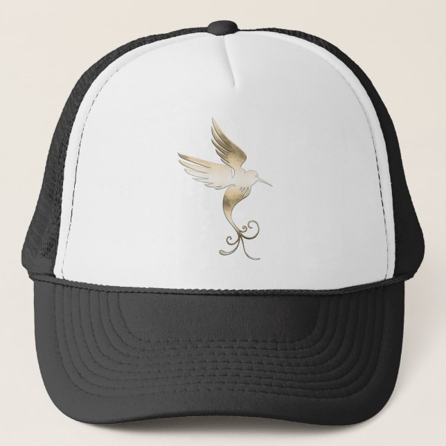 Golden White Bird Trucker Hat (Front)