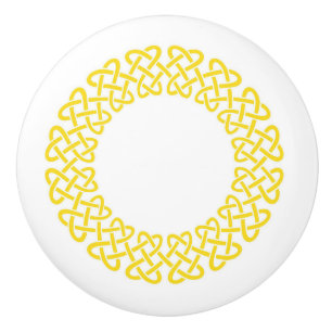 Golden White Celtic Ceramic Knob