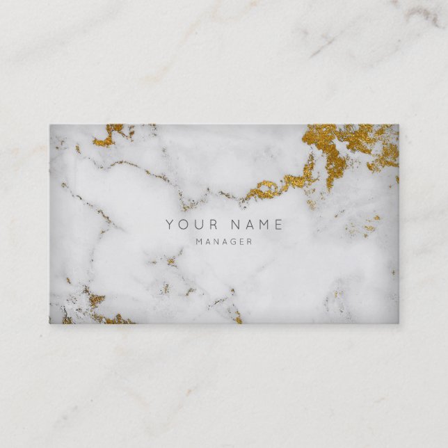 Golden White Grey Marble Vip Appointment Card (Front)